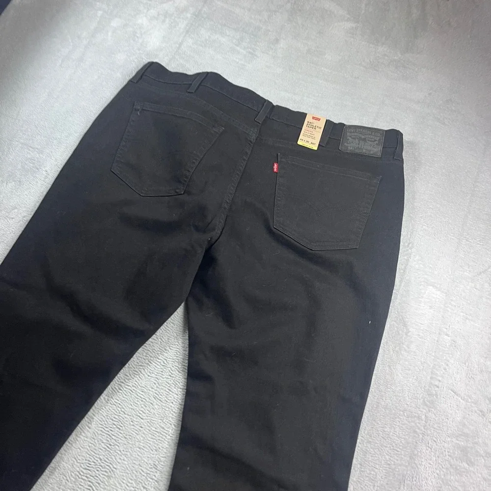 Levis 541 Mens Athletic Taper Black Jeans Big and Tall 44x30 Levis Flex Stretch